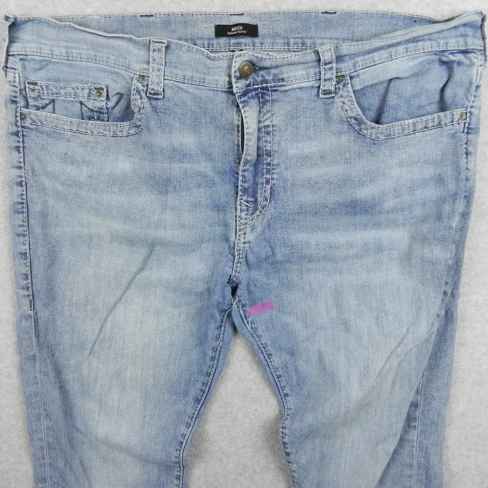 True Religion Jeans Mens 44 World Tour Rocco Relaxed Skinny Stretch Denim Blue